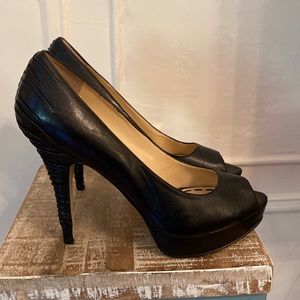 Enzo Angiolini Black Peep Toe Heels